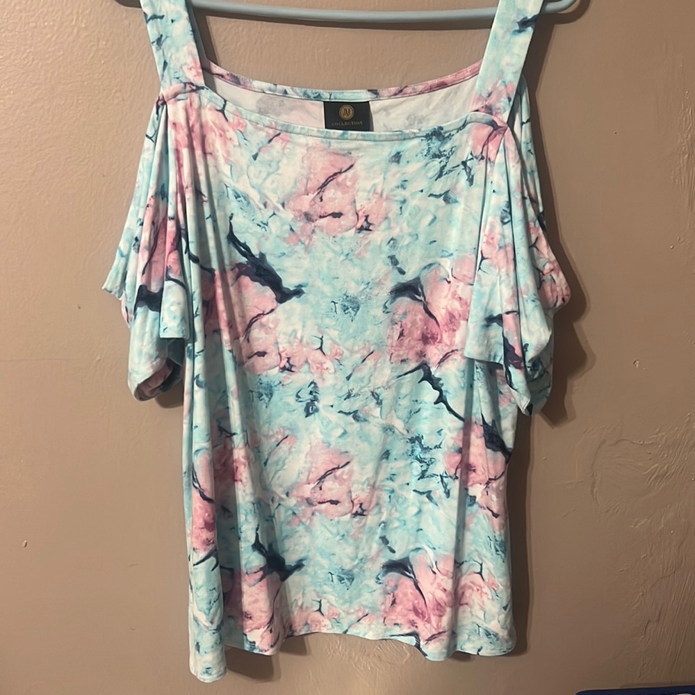 JM collection Floral Cold shoulder tunic